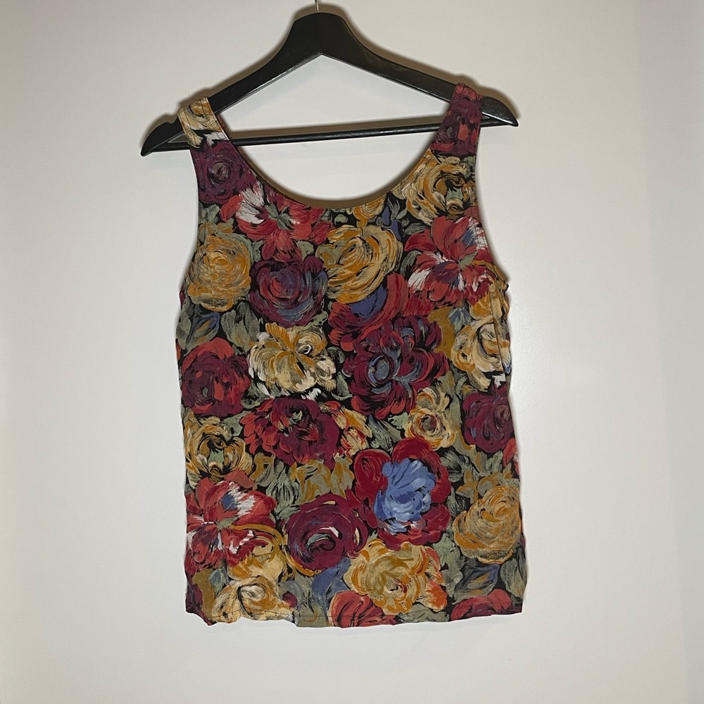 Vintage Paris Blues Floral Woven Tank